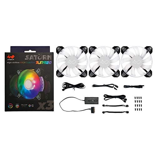 In Win Saturn ASN120 120mm White / Black PWM Addressable RGB 77.17 CFM 3-Pack image