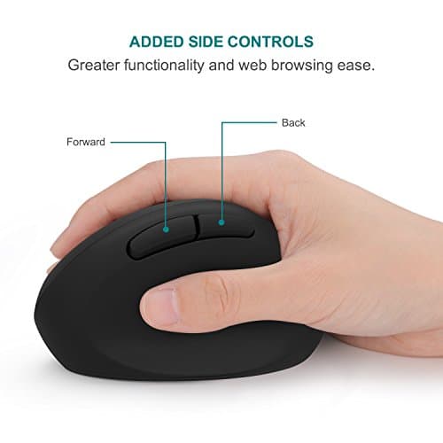 Wireless Vertical Mouse, Jelly Comb Wireless Mouse 2.4G High Precision Ergonomic Optical Mice 【 for Small Hands 】 (Black) image