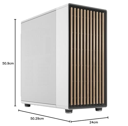 Fractal Design North XL ATX Full Tower White with Mesh Side Panel and USB 3.2 Gen 2 Type-C, USB 3.2 Gen 1 Type-A image