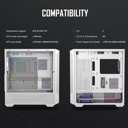 Antec NX416L ATX Mid Tower White Tempered Glass Side Panel image