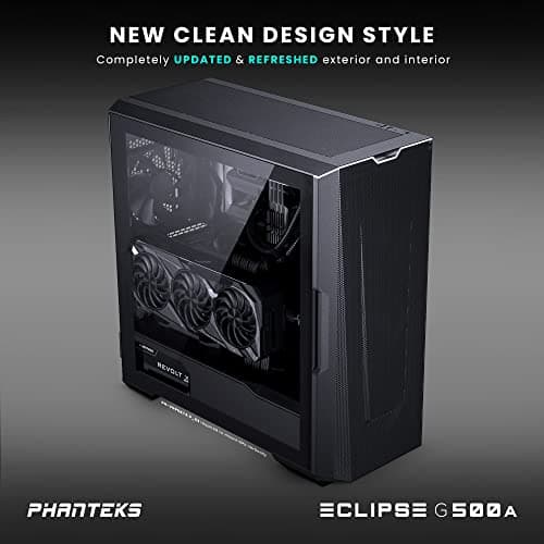 Phanteks ECLIPSE G500A Performance ATX Mid Tower Black Tempered Glass Side Panel image