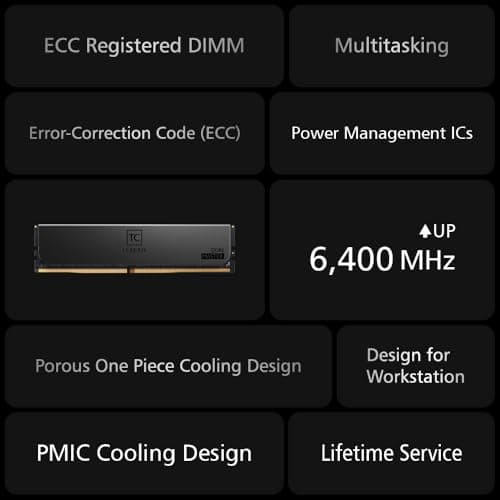 TEAMGROUP T-Create Master Black Registered DDR5-6400 CL32 64GB (4x16GB) image