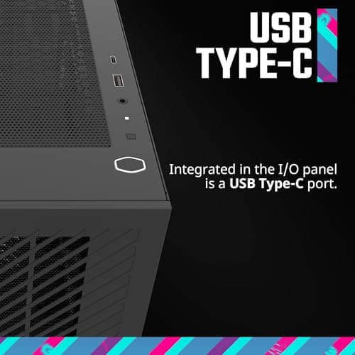 Cooler Master Elite 301 Lite Micro ATX Mini Tower Black with Tempered Glass Side Panel and USB 3.2 Gen 1 Type-C and USB 3.2 Gen 1 Type-A image