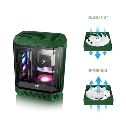 Thermaltake CT120 EX Reverse 120mm Green / Black ARGB Sync PWM 65.82 CFM 3-Pack image