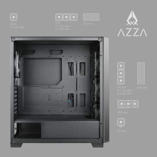 Azza Legionaire 470 ATX Mid Tower Black Mesh Side Panel image