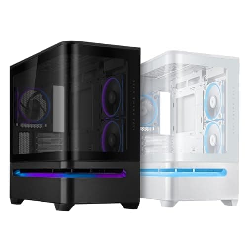 Asus Prime AP202 Micro ATX Mid Tower Black with Tempered Glass Side Panel and USB 3.2 Gen 2x2 Type-C, USB 3.2 Gen 1 Type-A image