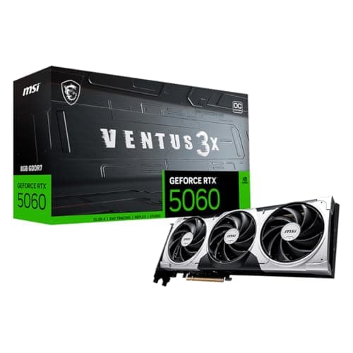 MSI VENTUS 3X OC GeForce RTX 5060 8GB GDDR7 Silver / Black image