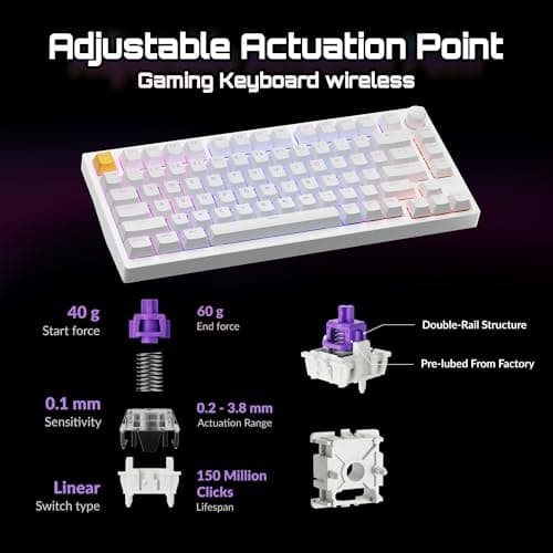 Keychron Lemokey P1 HE Knob RGB Wireless/Bluetooth Gateron Magnetic Nebula Gaming Keyboard image