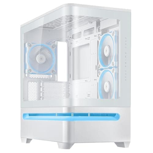 Asus Prime AP202 Micro ATX Mid Tower White with Tempered Glass Side Panel and USB 3.2 Gen 2x2 Type-C / USB 3.2 Gen 1 Type-A image