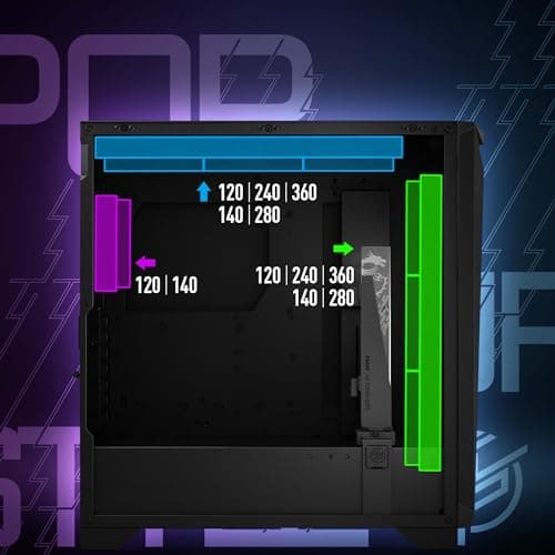 MSI MPG GUNGNIR 300R AIRFLOW ATX Mid Tower Black with Tempered Glass Side Panel and USB 3.2 Gen 2x2 Type-C, USB 3.2 Gen 1 Type-A image