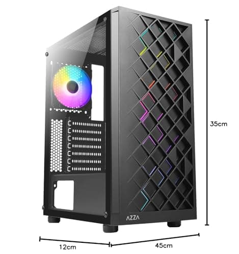 Azza Spectra ATX Mid Tower Black with Tempered Glass Side Panel and USB 3.2 Gen 1 Type-A, USB 2.0 Type-A Front Panel image