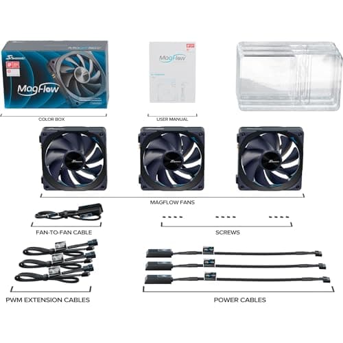 SeaSonic MAGFLOW 120mm Black PWM 63.33 CFM 3-Pack image