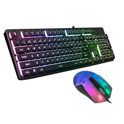 iBuypower Chimera KM7 RGB RGB Wired Gaming Keyboard With Optical Mouse image