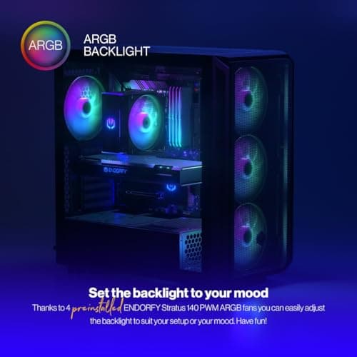 ENDORFY Arx 700 ARGB ATX Mid Tower Black Tempered Glass Side Panel image