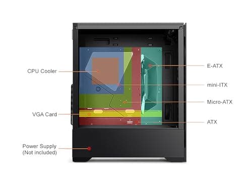 BGears b-Voguish ATX Mid Tower Black with Tempered Glass Side Panel and USB 3.2 Gen 1 Type-A USB 2.0 Type-A image