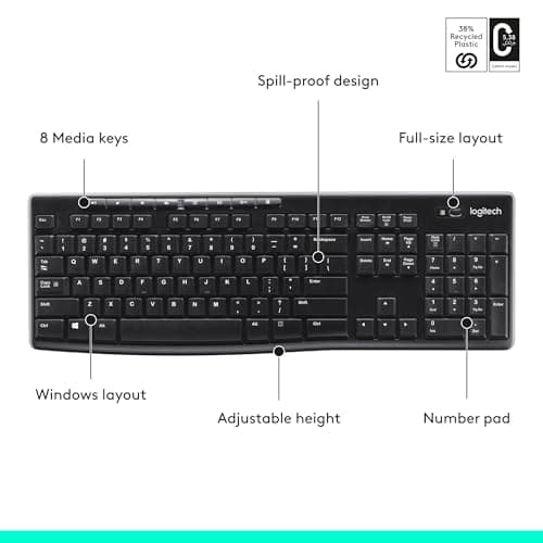 Logitech K270 Wireless Standard Keyboard image