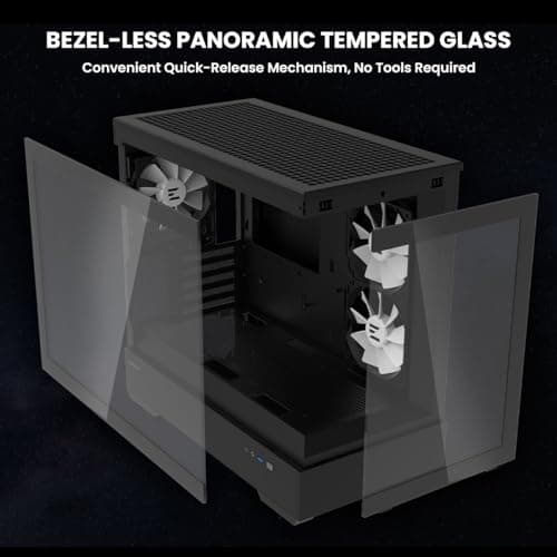 Zalman P30 Micro ATX Mini Tower Black Tempered Glass Side Panel USB 3.2 Gen 2 Type-C USB 3.2 Gen 1 Type-A image