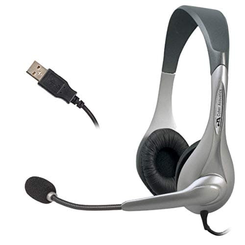 Cyber Acoustics AC-850 Closed-Back Wired Headphones (Black / Silver) main image