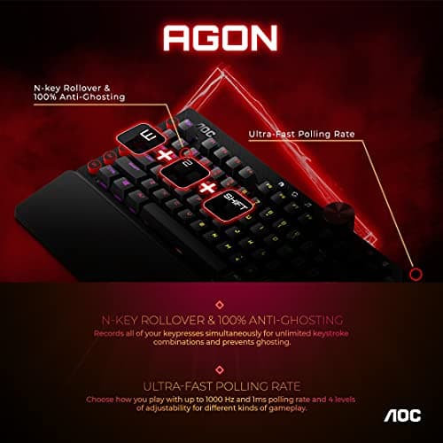 AOC AGK700 RGB Wired Cherry MX Red Gaming Keyboard image