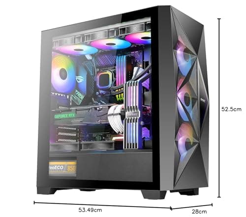 Antec Dark League DF800 FLUX ATX Mid Tower Black with Tempered Glass Side Panel and USB 3.2 Gen 1 Type-A image