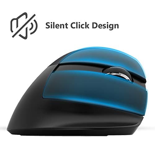 DELUX Wireless Vertical Mouse Rechargeable, 2.4G Small Silent Ergonomic Mouse with BT 4.0, 6 Buttons and 4 Gear DPI, RGB Computer Optical Mouse Reduce Wrist/Hand Strain (M618mini-Iron Grey) image