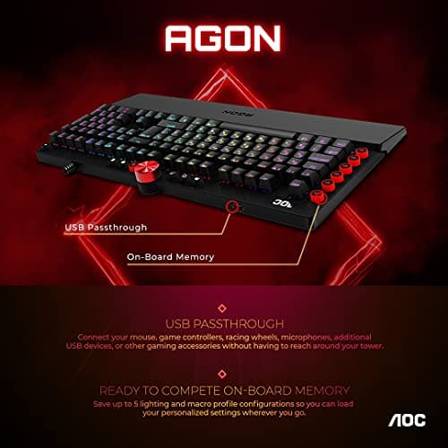 AOC AGK700 RGB Wired Cherry MX Red Gaming Keyboard image