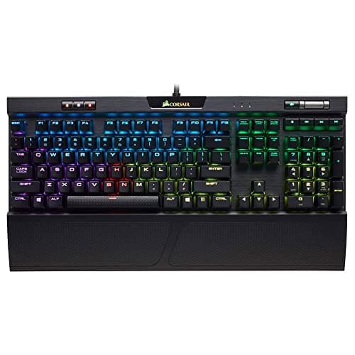 Corsair K70 RGB MK.2 RAPIDFIRE Mechanical Gaming Keyboard - USB Passthrough & Media Controls - Fastest & Linear - Cherry MX Speed - RGB LED Backlit image