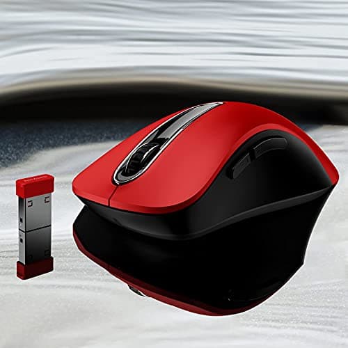 Memzuoix 2.4G Wireless Mouse, Portable Mobile Optical Mouse with USB Receiver, 1,000 DPI Ergonomic Cordless Mouse, 5 Buttons for Notebook, PC, Laptop, Computer and MacBook image
