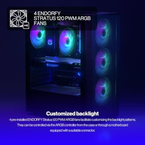 ENDORFY Ventum 200 ARGB ATX Mid Tower Black Tempered Glass Side Panel image