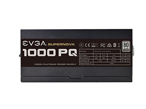 EVGA SuperNOVA 1000 PQ, 80+ PLATINUM 1000W, Modular, EVGA ECO Mode, 10 Year Warranty, Power Supply 210-PQ-1000-X1 image