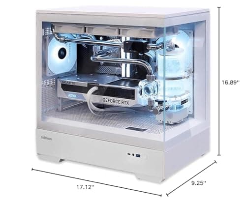 Zalman P30 Micro ATX Mini Tower White Tempered Glass Side Panel image