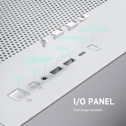 Antec FLUX PRO ATX Full Tower White / Brown Tempered Glass Side Panel, USB 3.2 Gen 2 Type-C, USB 3.2 Gen 1 Type-A image