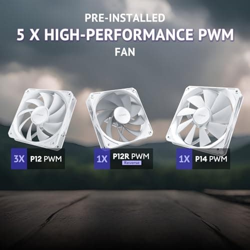 Antec FLUX ATX Mid Tower White / Brown with Tempered Glass Side Panel and USB 3.2 Gen 2 Type-C, USB 3.2 Gen 1 Type-A image