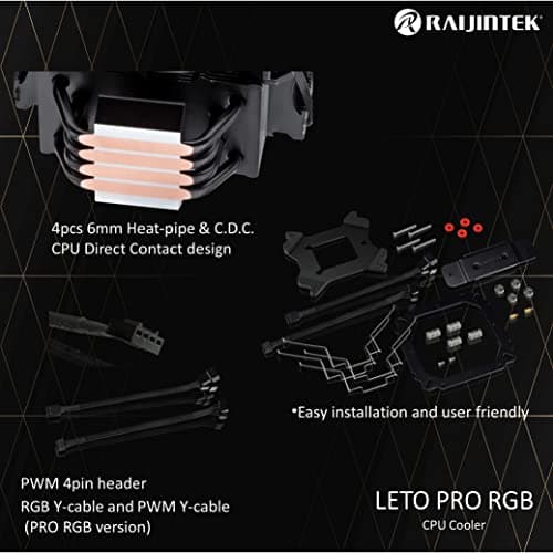 RAIJINTEK LETO PRO RGB Air RGB 56 CFM 155mm Black / Silver image