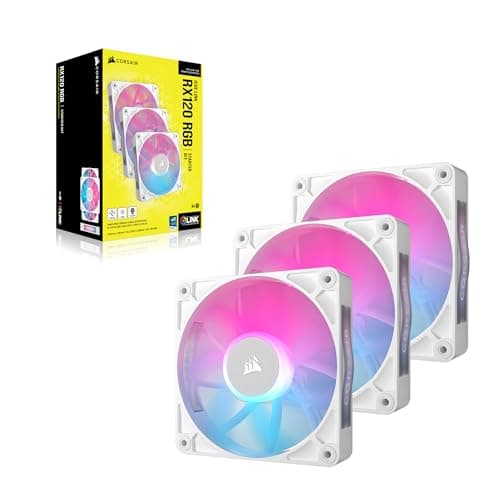 Corsair iCUE LINK RX120 120mm White RGB 74.2 CFM 3-Pack image
