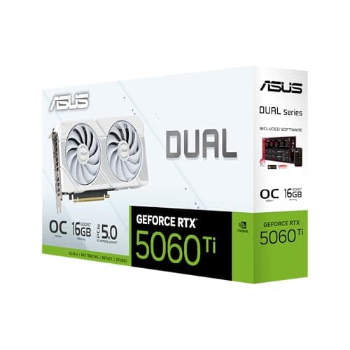 ASUS Dual GeForce RTX 5060 Ti 16GB GDDR7 White OC Edition image