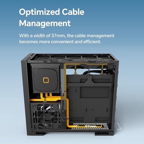 Geometric Future Model 5 Vent ATX Mid Tower Black / Yellow Tempered Glass Side Panel image