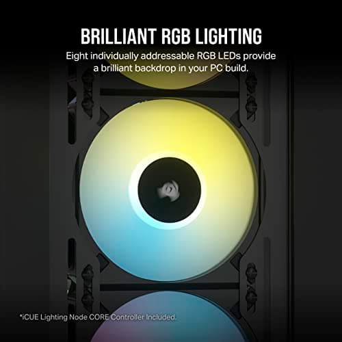 Corsair iCUE AF120 RGB ELITE 120mm Black Addressable RGB PWM 3-Pack image