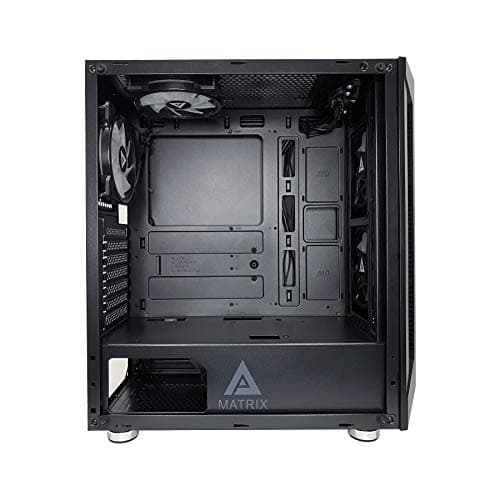 Apevia Matrix ATX Mid Tower Black with Tempered Glass Side Panel and USB 3.2 Gen 1 Type-A USB 2.0 Type-A image