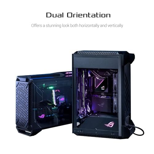 Asus ROG Z11 Mini-ITX Tower Black with Tinted Tempered Glass Side Panel and Front I/O: USB 3.2 Gen 2 Type-C, USB 3.2 Gen 1 Type-A, USB 2.0 Type-A image