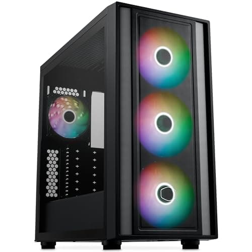 Cooler Master MasterBox 600 ATX Mid Tower Black with Tempered Glass Side Panel and USB 3.2 Gen 2x2 Type-C, USB 3.2 Gen 1 Type-A image