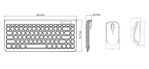 Perixx PERIDUO-707B PLUS Wireless Standard Keyboard With Optical Mouse image