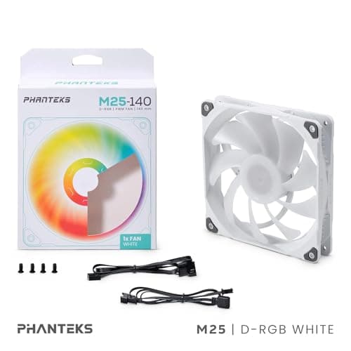 Phanteks M25-140 140mm White PWM Addressable RGB 1-Pack image