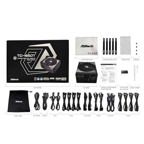 ASRock Taichi TC-1650T Black / Silver ATX 1650W Fully Modular 80+ Titanium Certified image