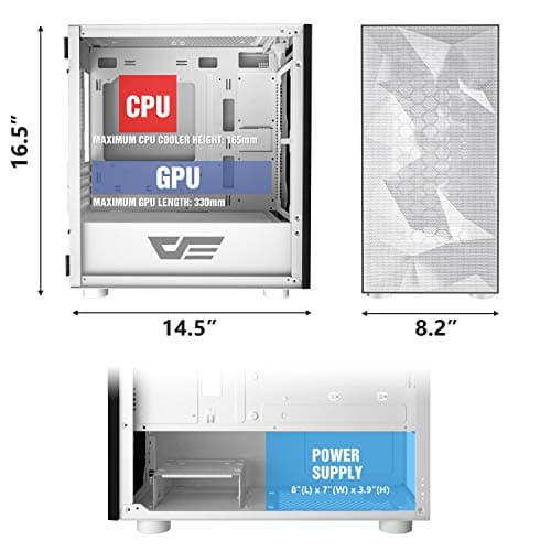 darkFlash DLM 21 MicroATX Mid Tower Black Tempered Glass Side Panel image
