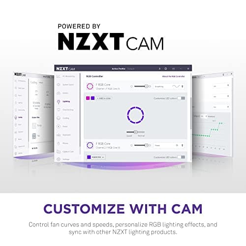 NZXT F RGB Core 140mm Black RGB PWM Core 89.48 CFM 1-Pack image