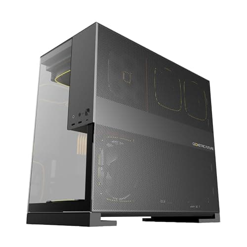 Geometric Future Model 5 ATX Mid Tower Black / Gray with Tempered Glass Side Panel, Fanless, and USB 3.2 Gen 2x2 Type-C USB 3.2 Gen 1 Type-A image