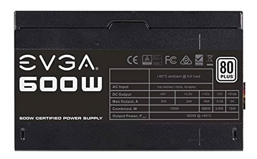 EVGA 600 W1 600W Non-Modular 80+ Certified image