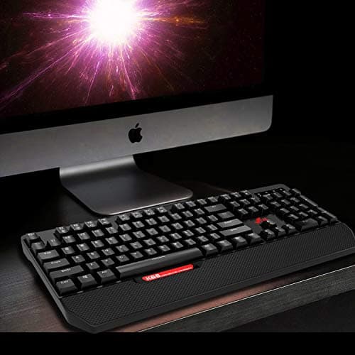 Rii Keyboard Mechanical, Gaming with USB Cable K66, 104 Keys with Red Switches, and LED Backlit,(5 Lights Effects + 3 Macros), Anti-Ghosting Programmable Gaming Keyboard image