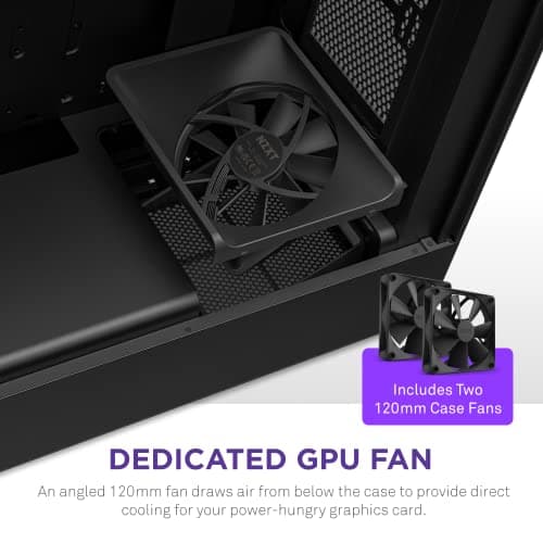 NZXT H5 Flow (2022) ATX Mid Tower Black with Tempered Glass Side Panel and USB 3.2 Gen 2x2 Type-C, USB 3.2 Gen 1 Type-A image